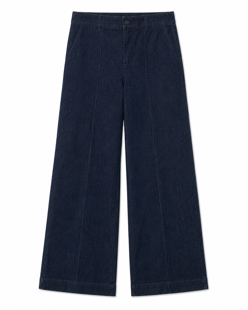 Avery Wide Jeans in Indigo, gold-tone buttons, Casual Chic edit, Deméa Paris