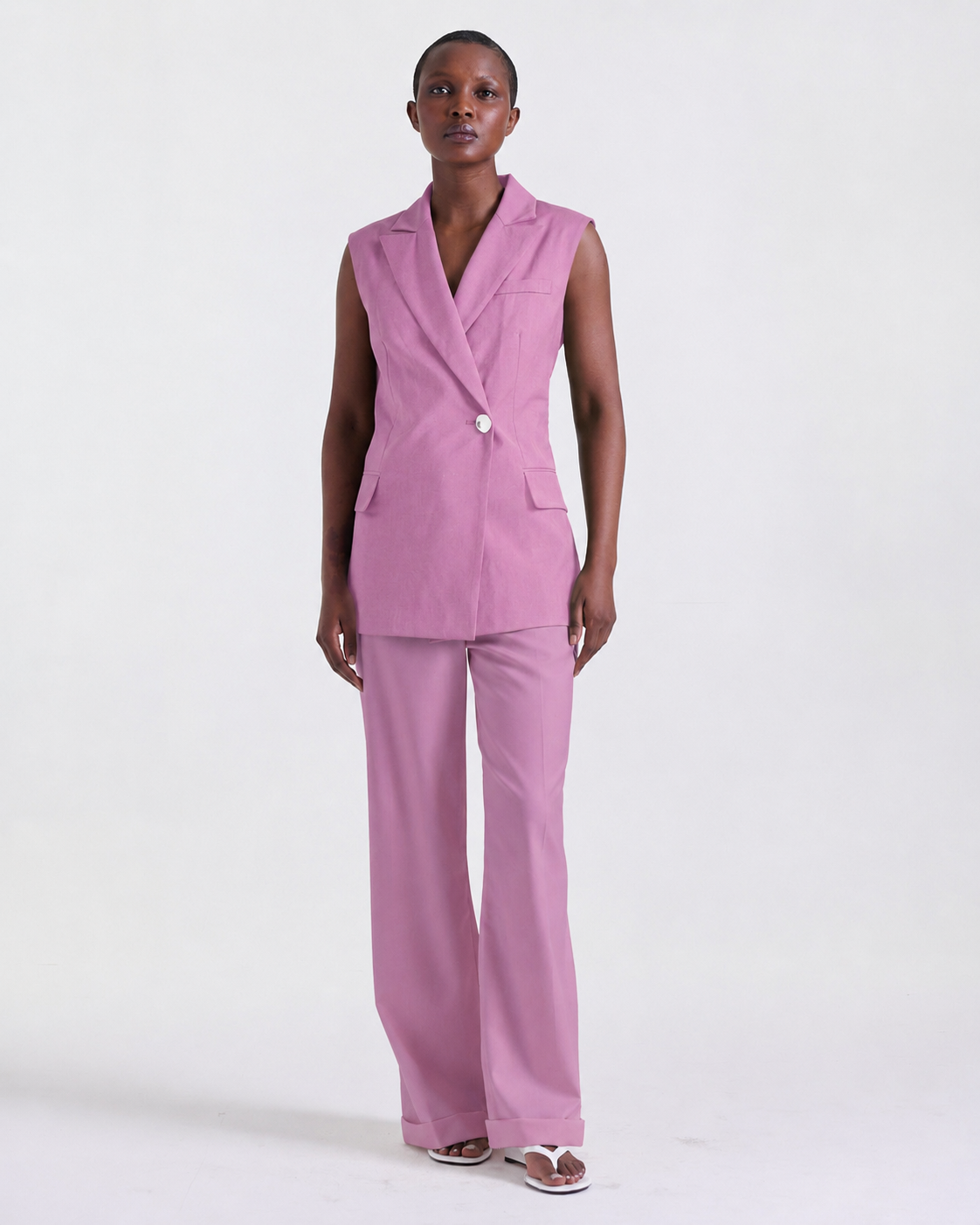 Alexandra Pants in Pink, high-waisted fit, Work edit, Deméa Paris
